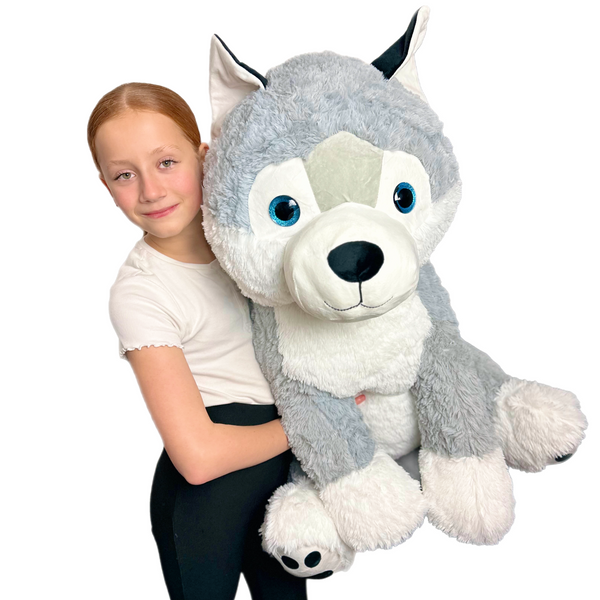 Extra Cuddly Large Husky Wolf Plush