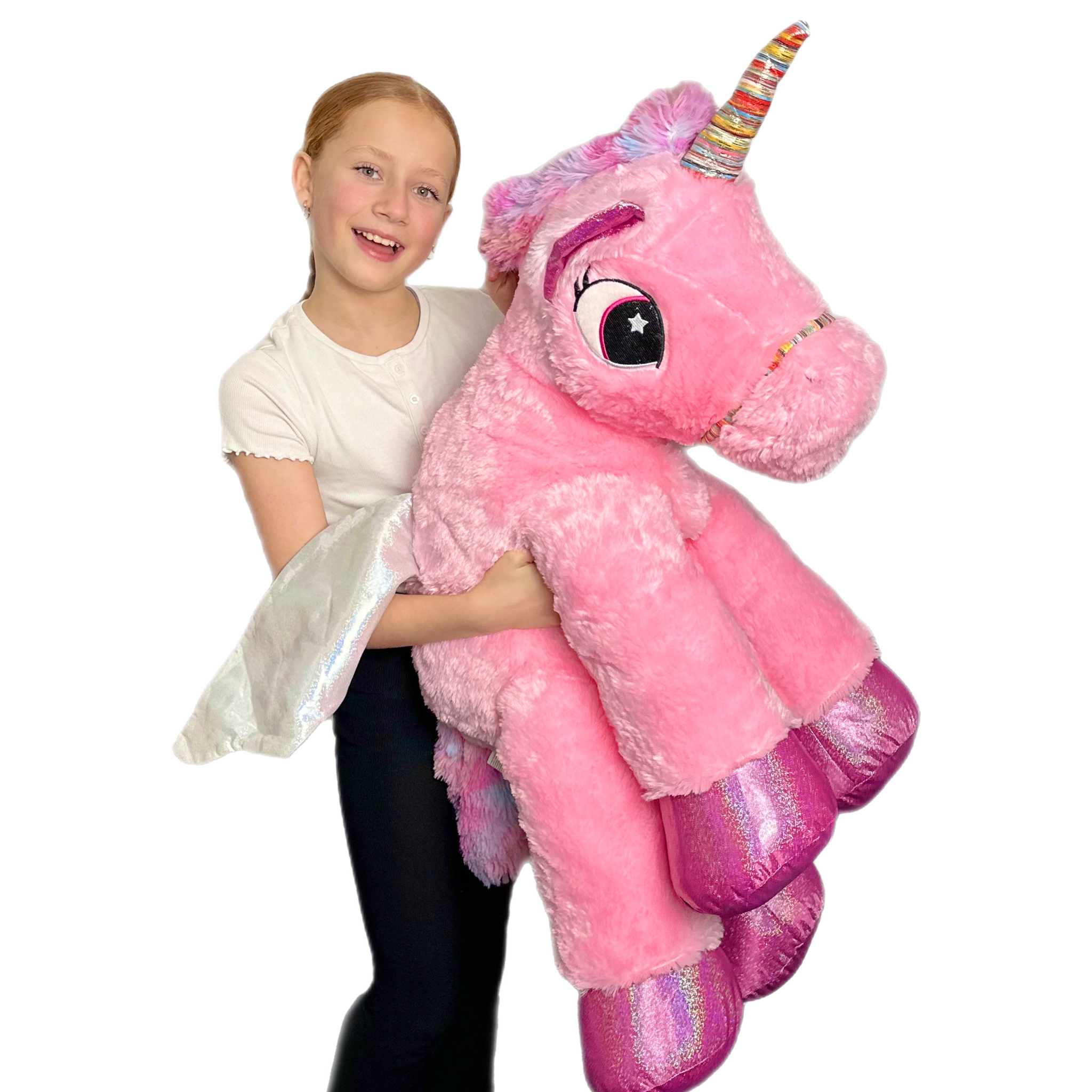 Huge Pink Unicorn With Wings Plush Toy Large 100 CM Cuddly Super Soft Well Made Gifts