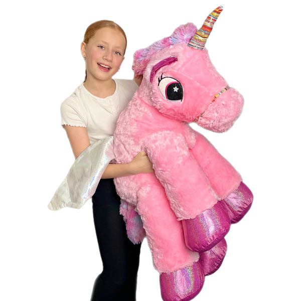 Huge Pink Unicorn With Wings Plush Toy Large 100 CM Cuddly Super Soft Gift