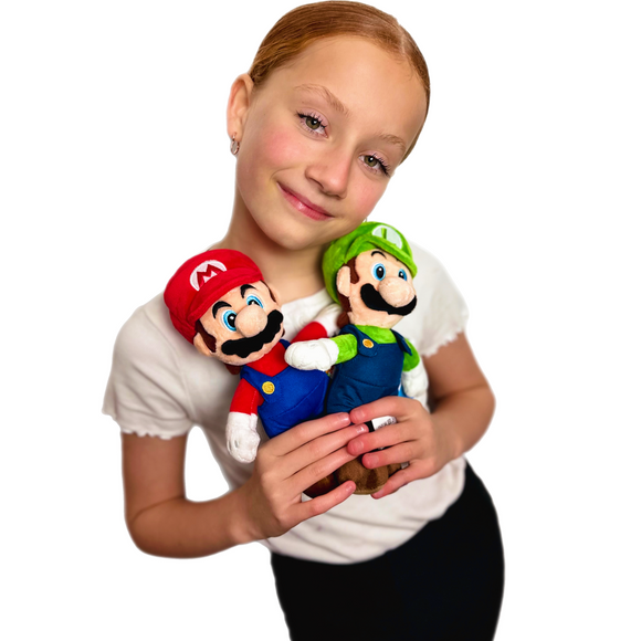 Simba Toys Official Super Mario Bros Soft Toy, Mario AND Luigi 30cm Set