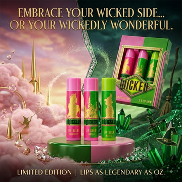 Wicked Lip Balm Set 3 Pack | Strawberry, Vanilla & Matcha | Limited Edition Gift - 0