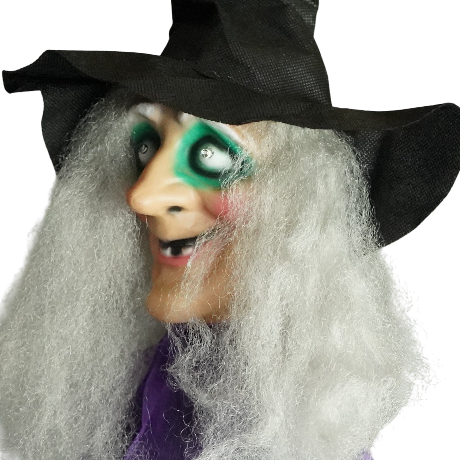 36" Animated Kicking Witch on Broomstick – Halloween Decoration with Batteries Included
