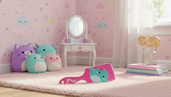 Squishmallows Paddle Hair Brush for Kids Graciela Mint Barrel Cactus