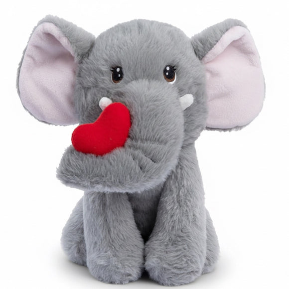 Deluxe Paws Cute Elephant with Heart Valentines Cuddly Toy 30cm Super Soft Plush Toy