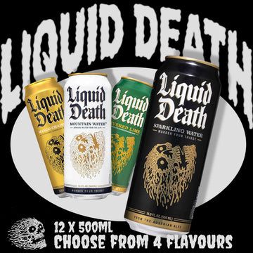 Liquid Death Premium Water 12 x 500 ml (choose from 4 flavours)