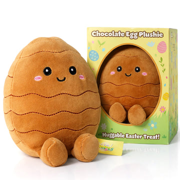 Easter Egg Plush Toy in Gift Box – Cute Chocolate Egg Soft Cuddly Toy 14cm