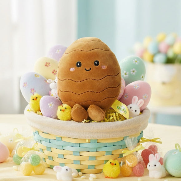 Easter Egg Plush Toy in Gift Box – Cute Chocolate Egg Soft Cuddly Toy 14cm