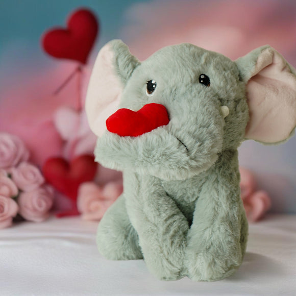 Deluxe Paws Cute Elephant with Heart Valentines Cuddly Toy 30cm Super Soft Plush Toy