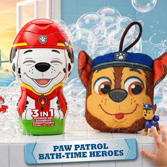 PAW Patrol Kids Gift Set Marshall 3in1 Shower Gel Shampoo Conditioner & Sponge