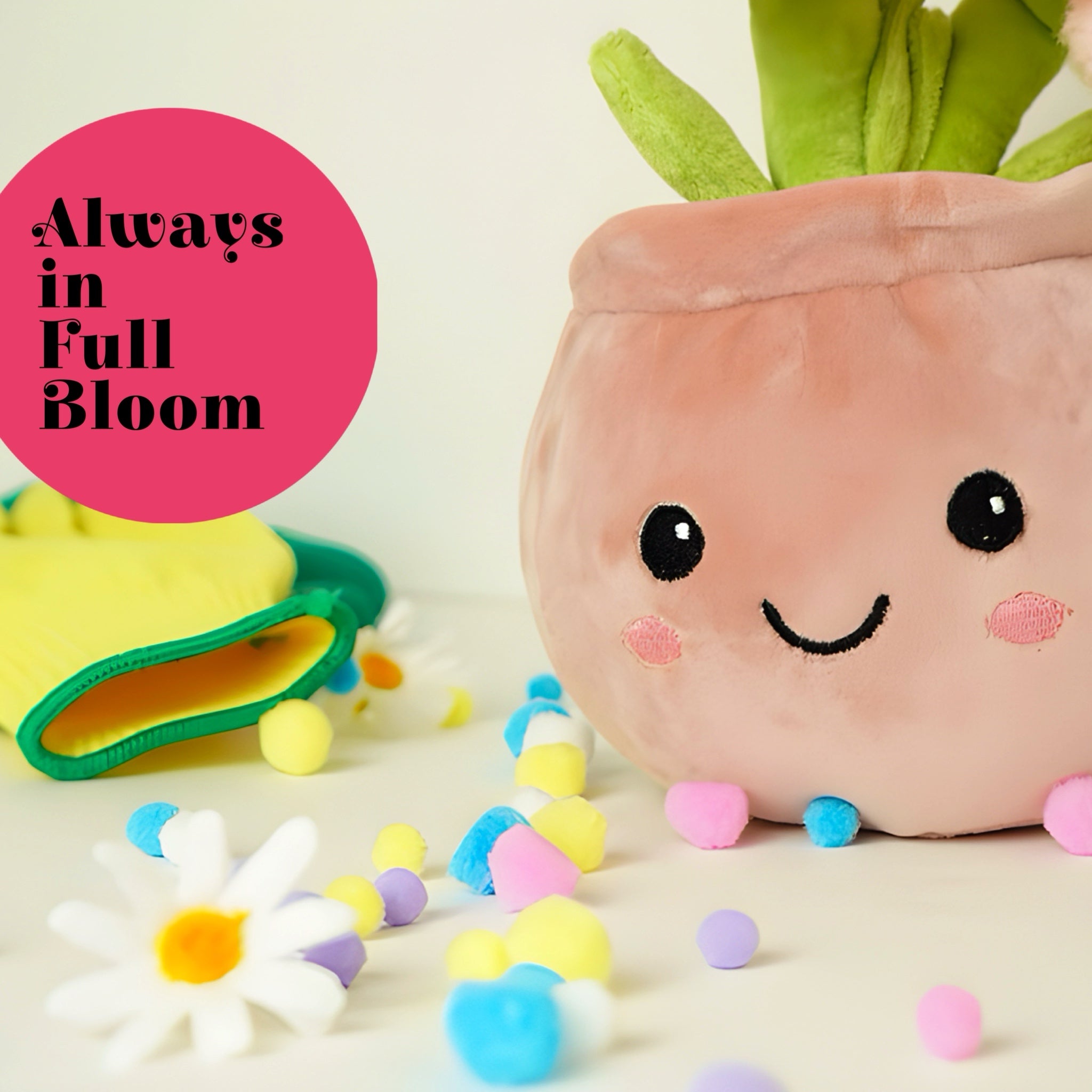 Deluxe Paws Daisy Plant Plush Toy Kawaii Plushie, 10"