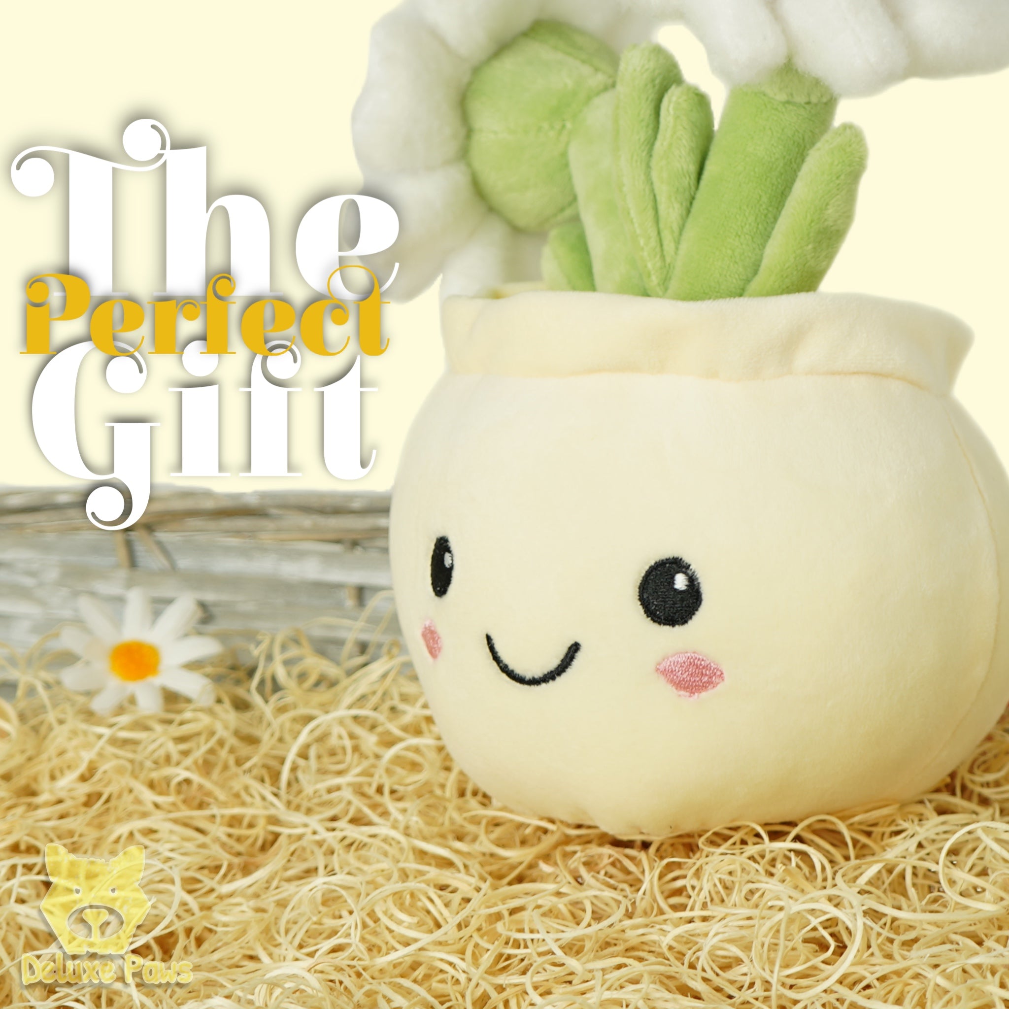 Deluxe Paws Daisy Plant Plush Toy Kawaii Plushie, 10"