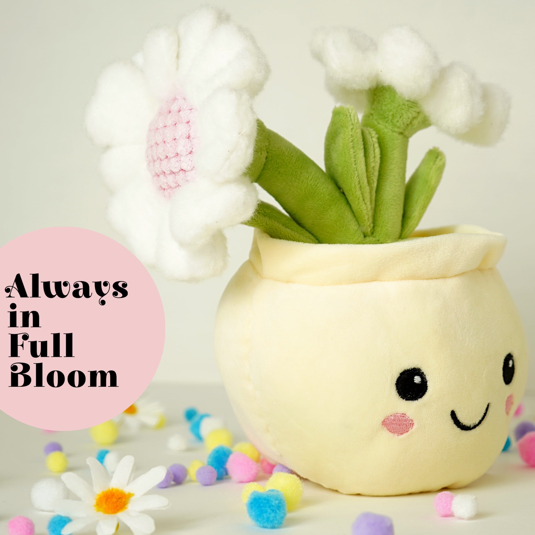 Deluxe Paws Daisy Plant Plush Toy Kawaii Plushie, 10"