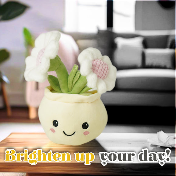 Deluxe Paws Daisy Plant Plush Toy Kawaii Plushie, 10"
