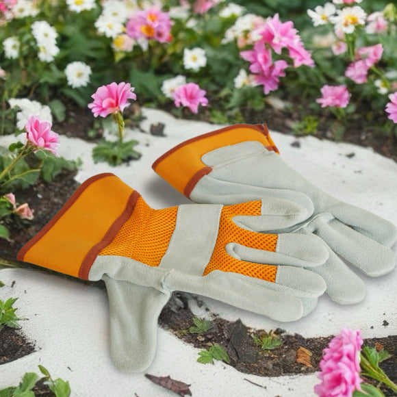 Nozzy Workzone Mens Heavy Duty Leather Gloves - Gardening Work Garage