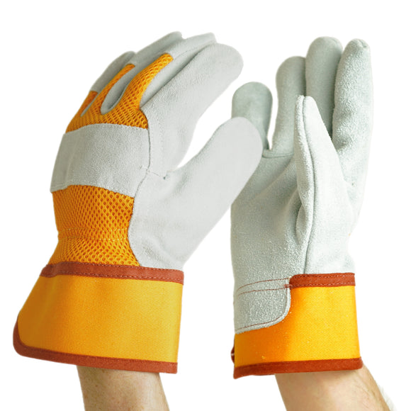 Nozzy Workzone Mens Heavy Duty Leather Gloves - Gardening Work Garage