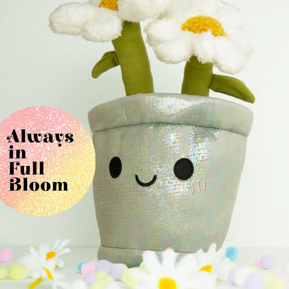 Deluxe Paws Daisy Plant Plush Toy Kawaii Plushie, 10"