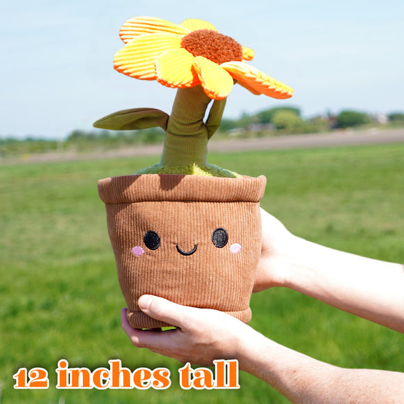 Deluxe Paws Daisy Plant Plush Toy Kawaii Plushie, 10"