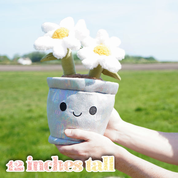 Deluxe Paws Daisy Plant Plush Toy Kawaii Plushie, 10"