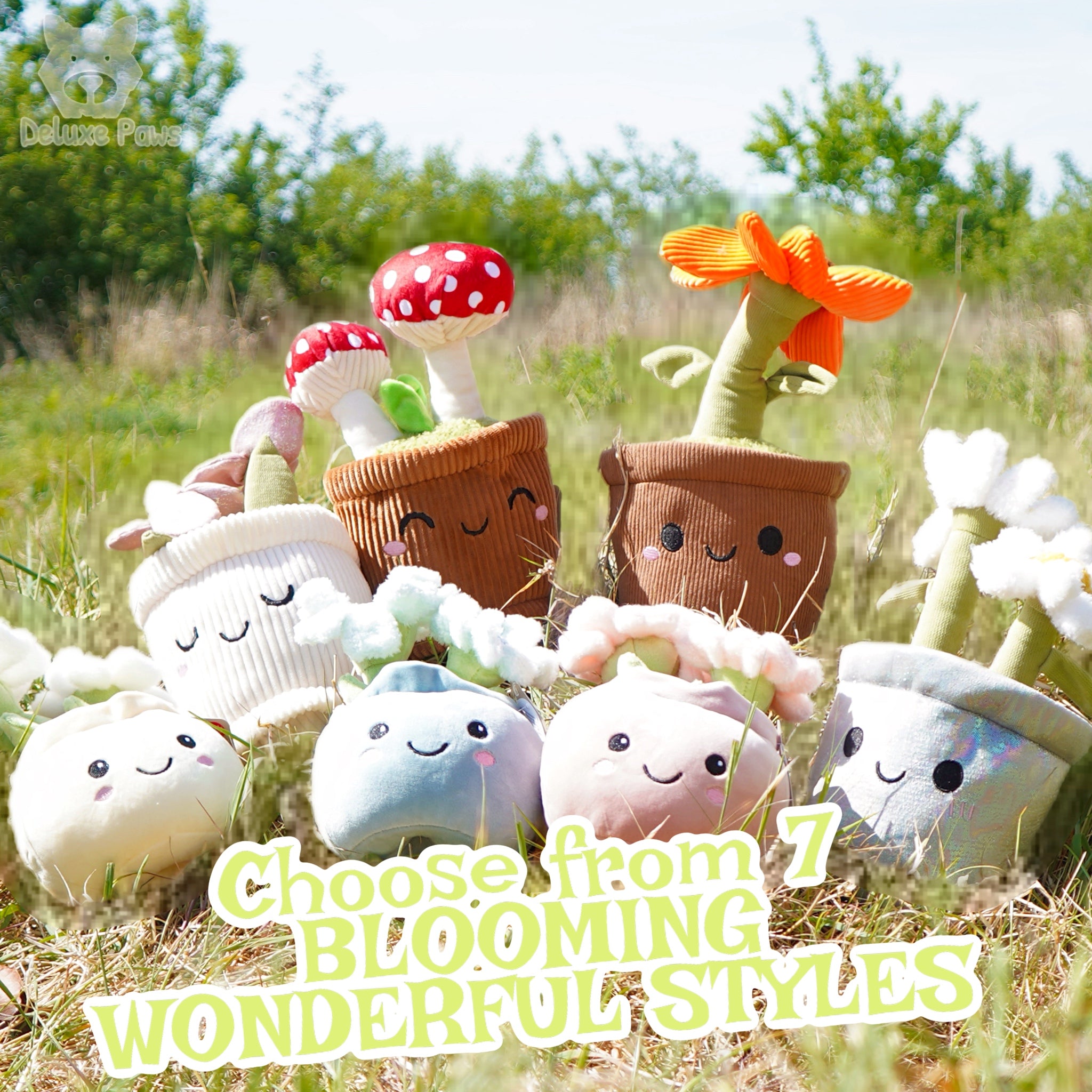 Deluxe Paws Daisy Plant Plush Toy Kawaii Plushie, 10"