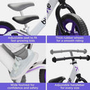 BIXE - Purple Aluminum Balance Bike for 18 Month to 6 Year Old Toddlers 12 inch-4