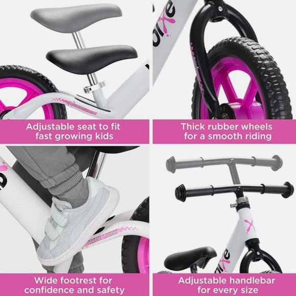 Bixe - Pro Balance Aluminium Bike (3 to 7 Years Old, 50kg) - Pink - 16 inch