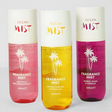 Brazilian Sol fragrance body mist - Jasmine & pink dragonfruit, caramel & pistachio, amber plum & vanilla 3x150ML