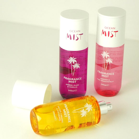 Brazilian Sol fragrance body mist - Jasmine & pink dragonfruit, caramel & pistachio, amber plum & vanilla 3x150ML