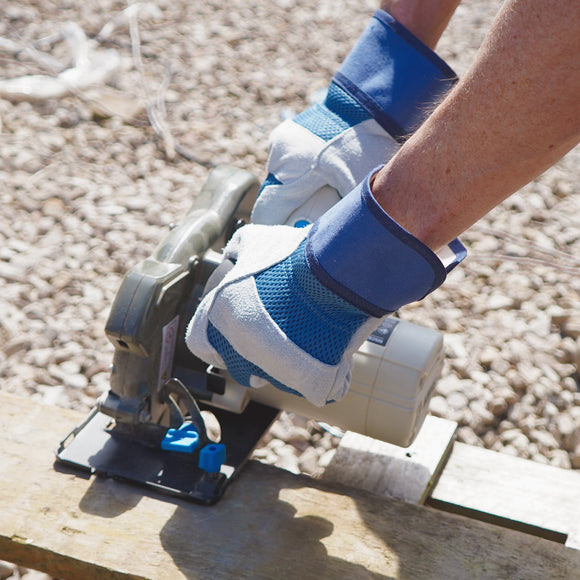 Nozzy Workzone Mens Heavy Duty Leather Gloves - Gardening Work Garage