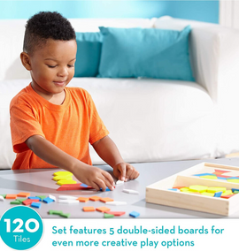 Melissa & Doug Pattern Blocks and Boards Developmental Toy Motor Skills 3+ Gift for Boy or Girl - 0