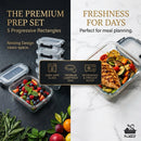 5-Piece Glass Food Storage Container Set with Airtight Lids – 1050ml-4