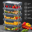 5-Piece Glass Food Storage Container Set with Airtight Lids – 1050ml-8