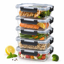 5-piece glass food storage container set with airtight lids