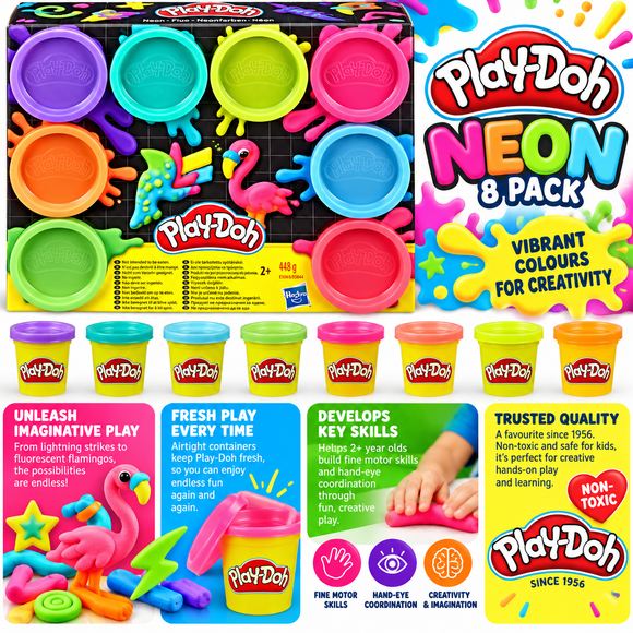 Play-Doh 8-Pack Neon Non-Toxic Modelling Compound Set
