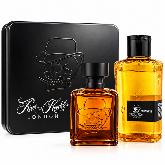Rum Knuckles Men's Eau de Toilette 100ml & Body Wash 150ml Gift Set in Tin for Him