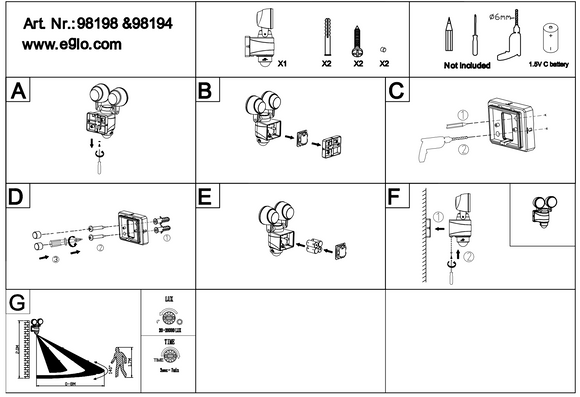 EGLO Casabas – Outdoor LED Wall Light with Motion Sensor