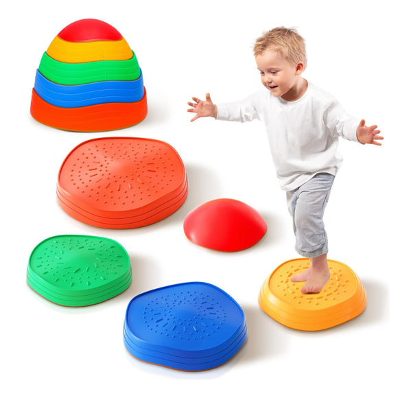 Kids Balance Stepping Stones Set (5-Pc) - Sensory Motor Skills & Coordination Toy