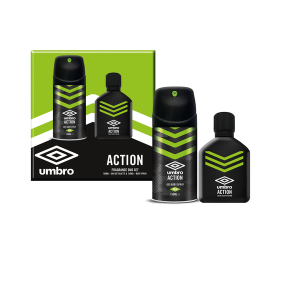 Umbro Action Gift Sets For Men - Deodorant Body Spray & 100ml Eau de Toilette