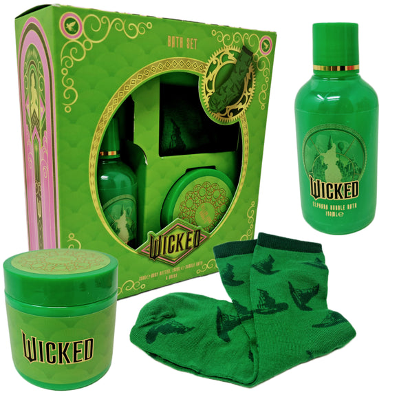 Wicked Elphaba Bath Gift Set – Bubble Bath, Body Butter & Socks