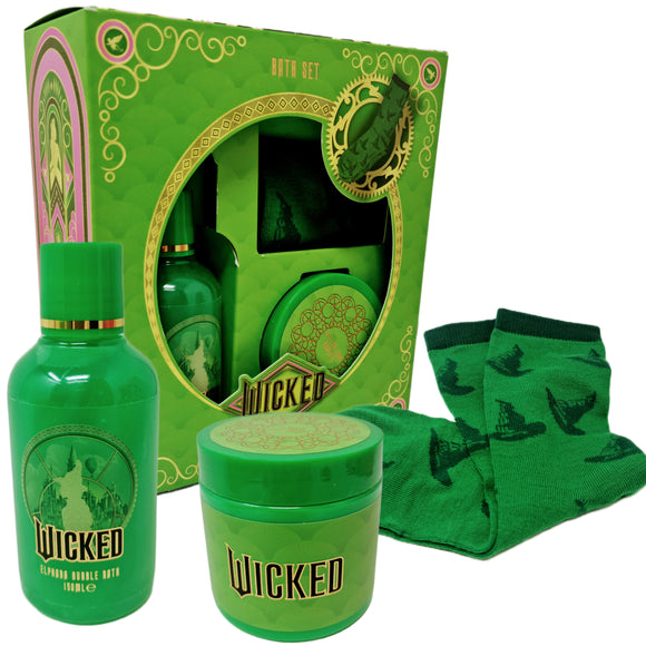 Wicked Elphaba Bath Gift Set – Bubble Bath, Body Butter & Socks