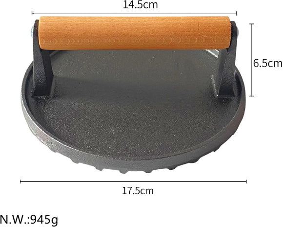 Burger Press, Cast Iron Heavy Duty Burger Smasher for Griddle