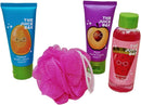 Valentines Juice Box Body Care Gift Set Papaya Lotion Plum Hand Cream Wash Puff-3