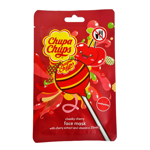 Chupa Chups Face Mask Set of 3  Peach Strawberry Cherry Moisturising Sheet Gift
