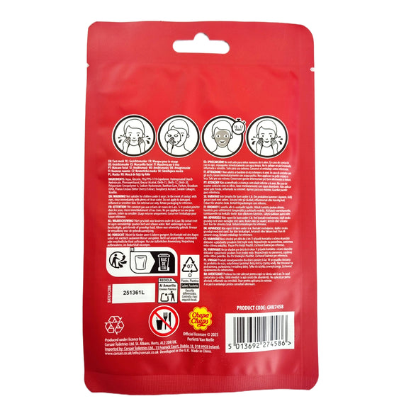 Chupa Chups Face Mask Set of 3  Peach Strawberry Cherry Moisturising Sheet Gift