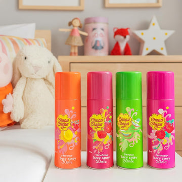 Chupa Chups 4 x 50ml Body Spray Gift Set- Cherry, Melon, Peach, Strawberry - 0