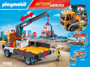 Playmobil Construction Lorry with Crane 71750 | Action Heroes Building Truck Playset | Construction Toy for Kids 4+-5