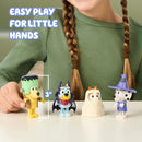 Bluey Halloween Figures Pack of 4, Robust Articulated Character Toys with Bingo, Chloe, and Lucky Figurines, Small Action Figures for Kids Ages 3+-6