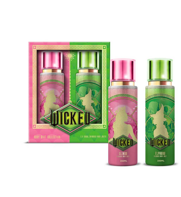 Wicked Body Mist Gift Set 2 x 200ml Glinda & Elphaba Shimmer Spray Perfume