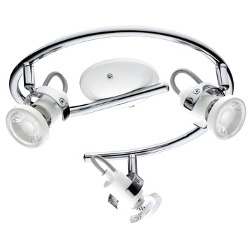 3 Bulb Spotlight  EGLO Tukon - GU10-LED - White/Chrome - Bulbs Included