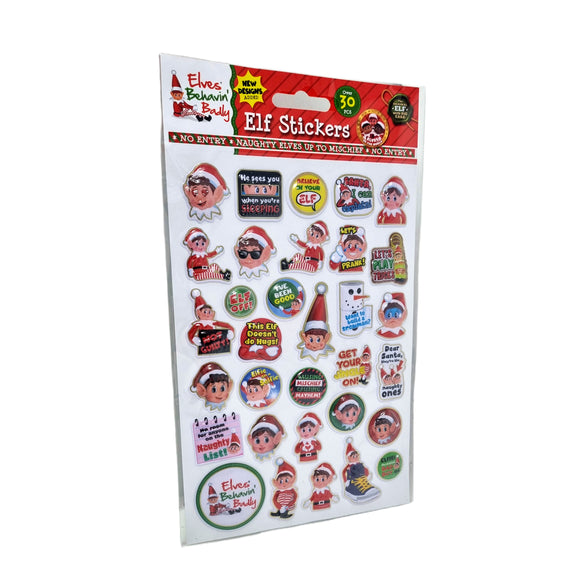 Elf Stickers Elves Behavin' Badly Christmas Presents Cards Notes Fridge Books x 2 Packs of 30