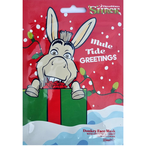 Shrek Fun Face Mask for Kids Stocking Filler Aloe Vera Green Tea Ginger Carrot 3 Pack